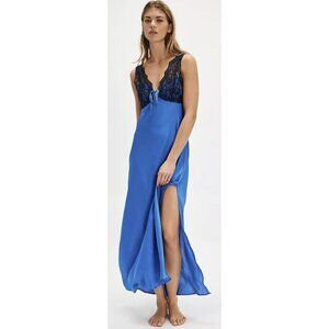 Free People Countryside Blue Maxi Slip Lace Dress NWT Small